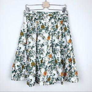 Pink Martini Floral Bird Print A Line Skirt NWT
